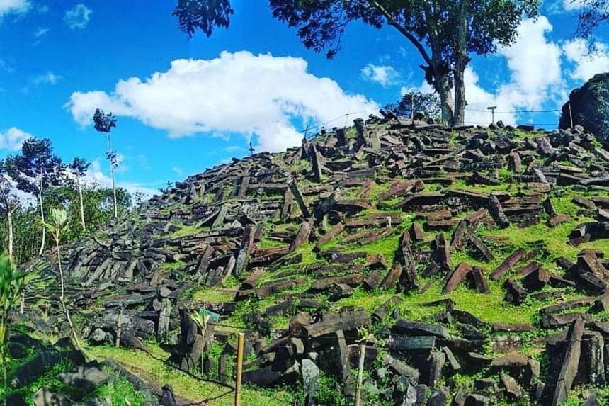 Gunung Padang sits at the top of an extinct volcano and is considered a sacred site by locals. PHOTO: SCREENGRAB FROM JATILUHURONLINE