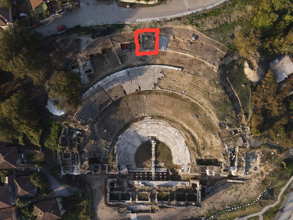 The mosaic was found in the area marked in red. Photo:  Ömer Ürer/AA