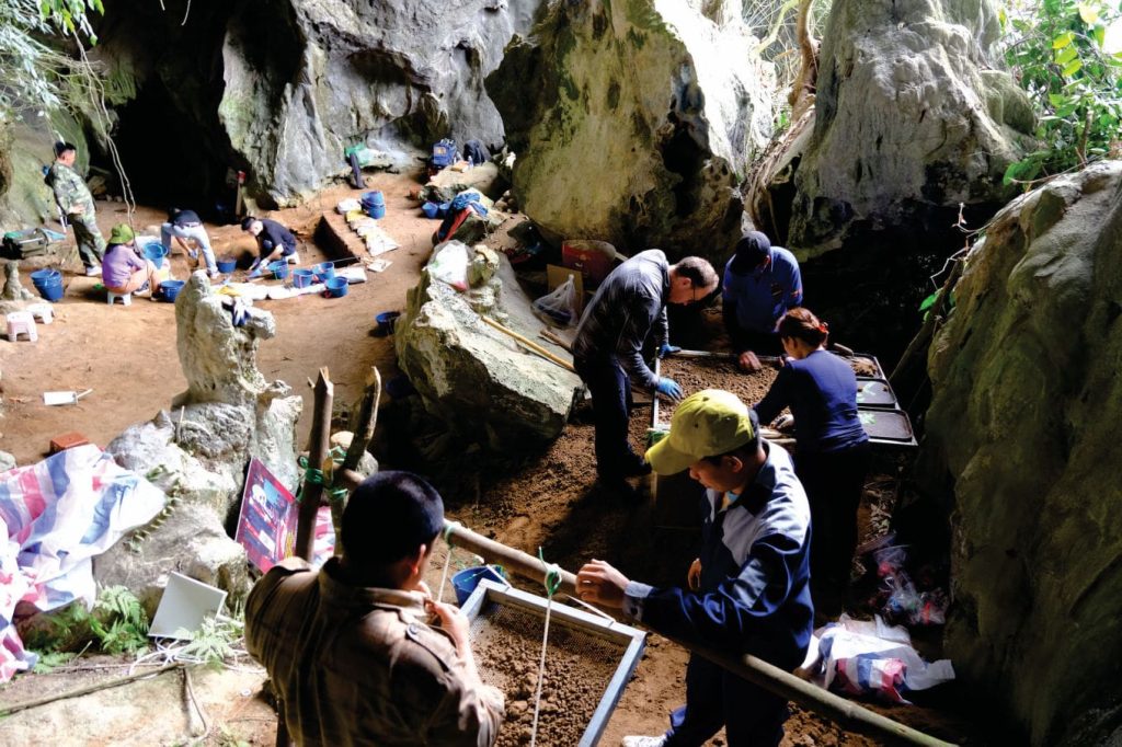 Archaeologists from the Vietnam Institute of Archaeology during an excavation in Tam Chuc Pagoda Complex in Kim Bang District of Ha Nam Province. Photo: Ha Nam Department of Culture, Sports and Tourism