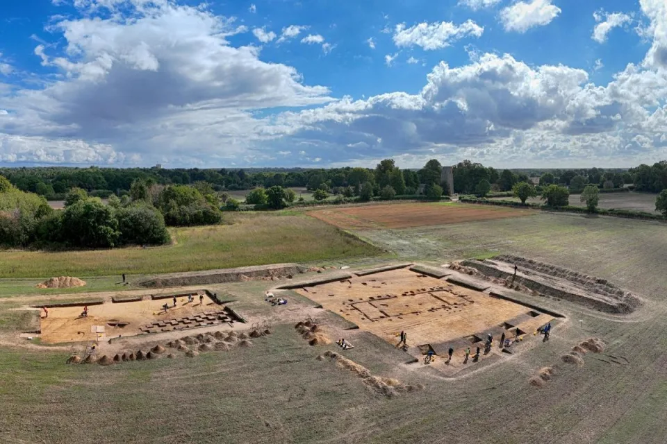A temple from the time of the East Anglian Kings has been uncovered in Rendlesham. Photo: Suffolk County Council