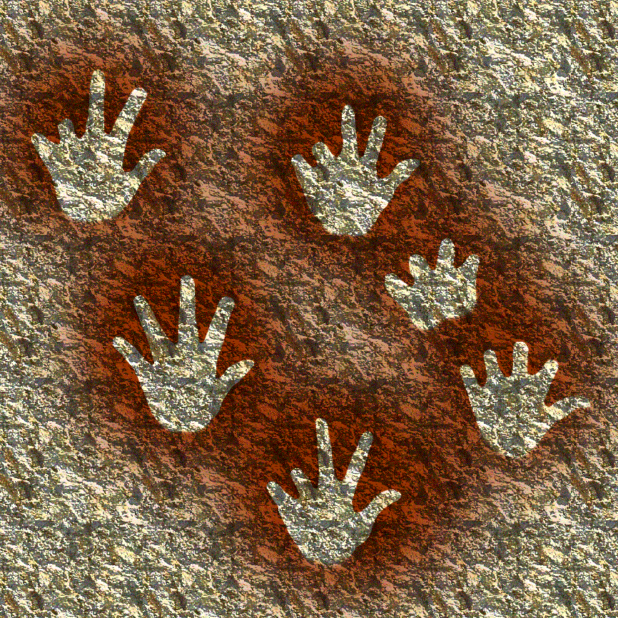 Negative hand stencils made by the stencil technique in Caves of Gargas. Photo: Commons