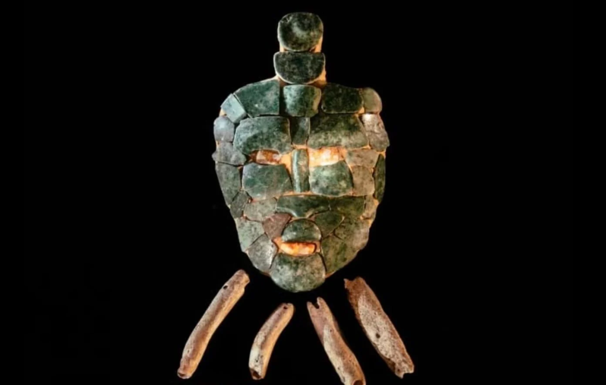 The discovery of a jade mask in a tomb in Guatemala might be evidence of a royal burial. Photo: Facebook / University of Alabama, Department of Anthropology