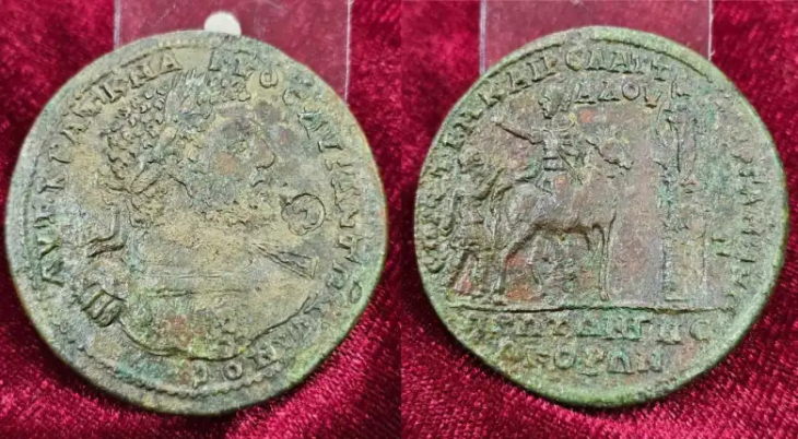 Medallion of Emperor Caracalla discovered in Bulgaria. Credit: Museum Veliko Tarnovo