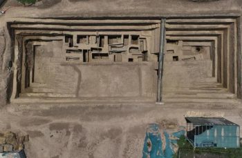 Photo released on Feb. 5, 2024, shows the excavation site of the eastern section of an ancient city wall of the "Gan" from the Warring States Period (475-221 B.C.) to the Han Dynasty (206B.C.- 220A.D.). Photo: CCTV