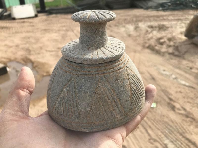 A stone object found on the Sas Al Nakhl Island. Photo: Abu Dhabi Department of Culture and Tourism