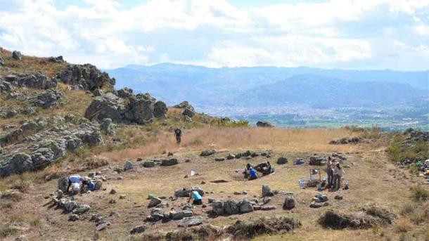 Excavation of the stone circle at Callacpuma. Photo: Jason Toohey/Science Advances