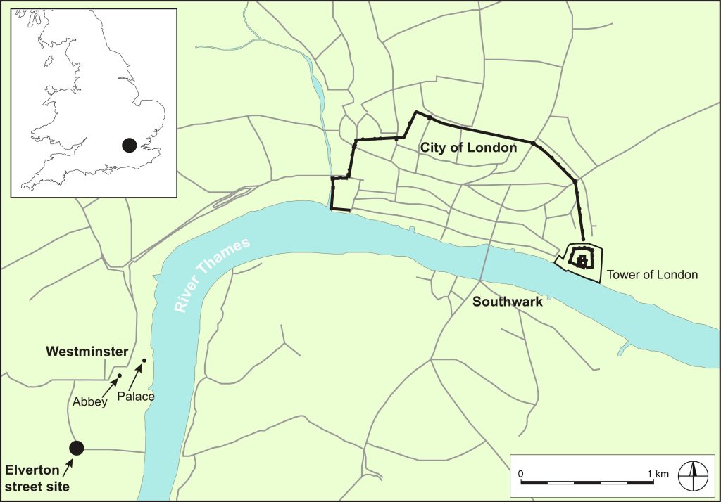 Location of the Elverton Street horse cemetery in late medieval London. DOI: 10.1126/sciadv.adj578