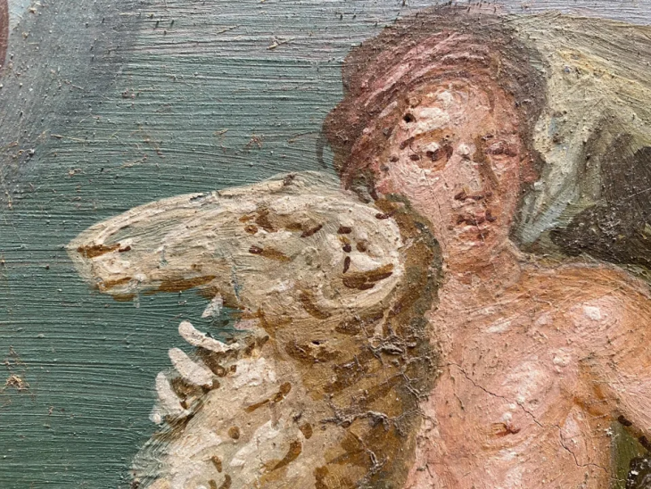 Part of the fresco depicting the Greek mythological siblings Phrixus and Helle. Photo: Pompeii Archaeological Park