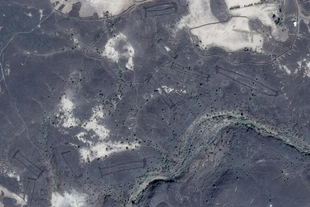 Археологи використовували Google Earth, щоб знайти та вивчити загадкові «брама». Фото: CNES/Airbus через Google Earth.