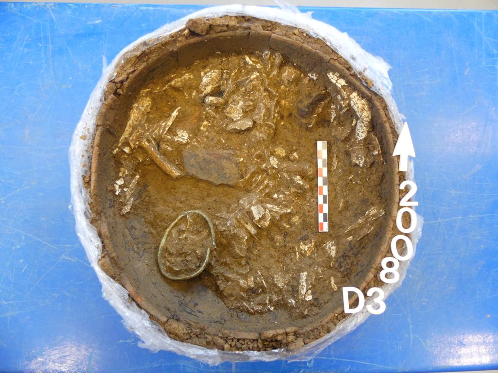 Браслет, виявлений під час розкопок кремації. Фото: Люк Станіашек, Inrap