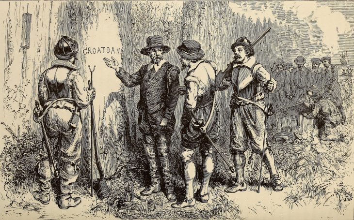 The Lost Colony, design by William Ludwell Sheppard, engraving by William James Linton.