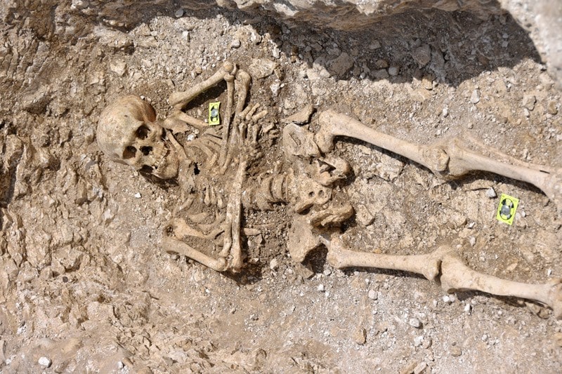 
A typical Roman-style burial. Photo: Bournemouth University