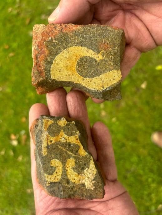 Other discoveries include fragments of decorative floor tiles from the late medieval period and roofing materials and other floor tile remains believed to be from the Tudor period. Photo: Chichester District Council