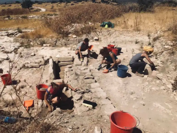 Archaeologists working at the site of the discovery. Photo: University of Siena