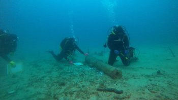 Archaeologists excavated a 16th-century shipwreck in Croatia and found several bronze trumpets. Photo: International Center for Underwater Archaeology in Zadar