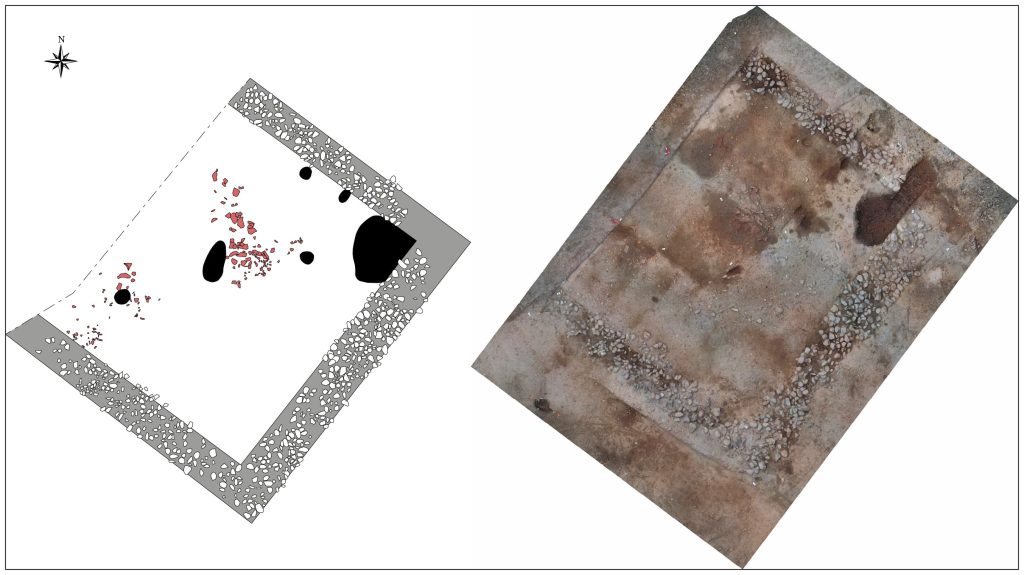 Vectorization and orthophoto of the building based on photogrammetric acquisition. Photo: B. Chevaux, Inrap