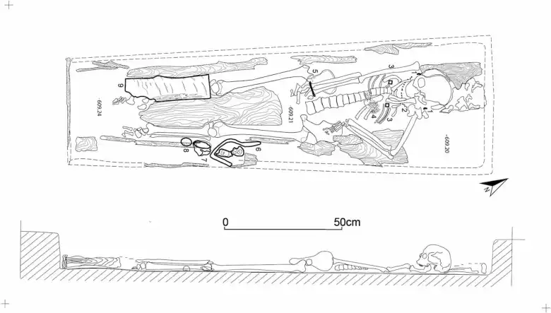 A plan of the tomb excavated in Khar Nuur. Image: Amartuvshin Chunag et al.