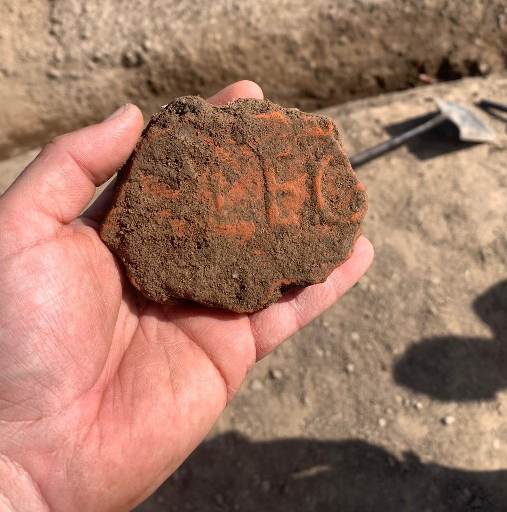 A stamped legionary tile. Photo: University of Chester