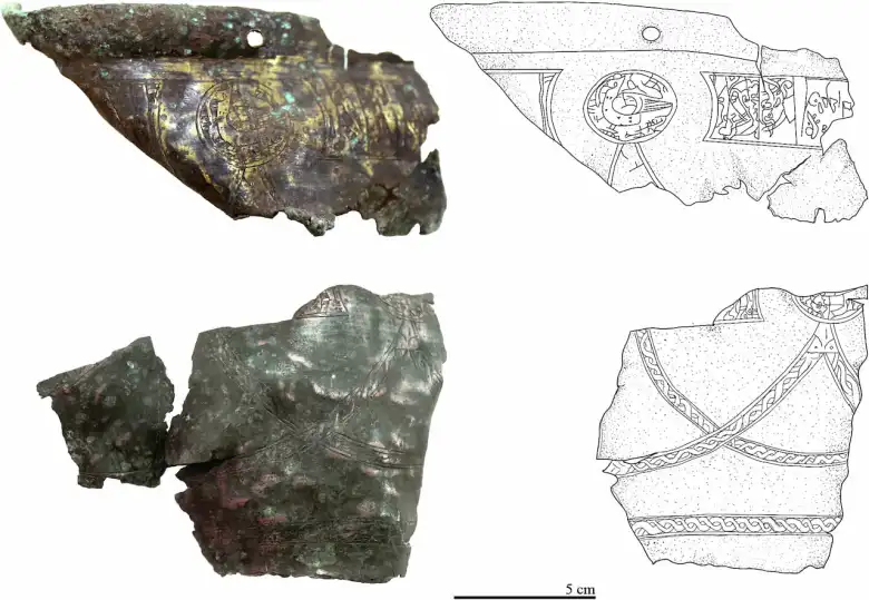 Remains of a decorated bronze container. Image: Amartuvshin Chunag et al.