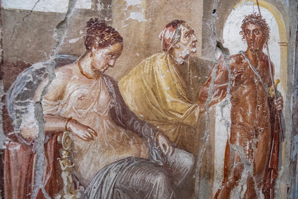 A detail from a mural in the House of Phaedra (2024). Photo: Archaeological Park of Pompeii.