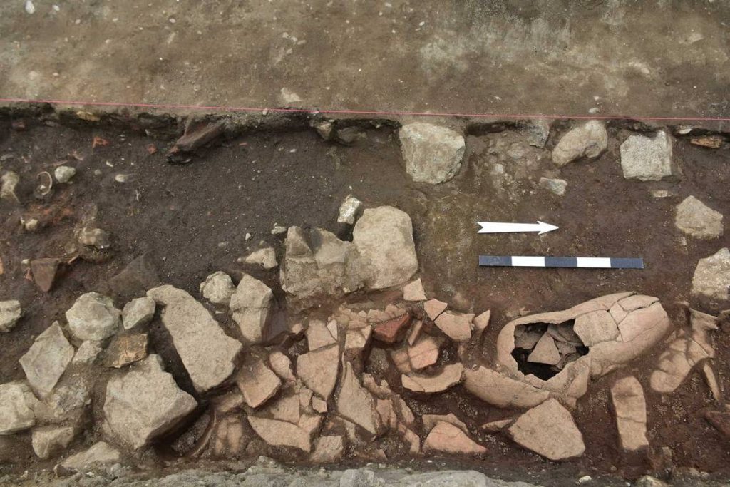 An ancient Roman pottery kiln with jars still inside. Photo from Marcin Matera via the Polish Centre of Mediterranean Archaeology at the University of Warsaw