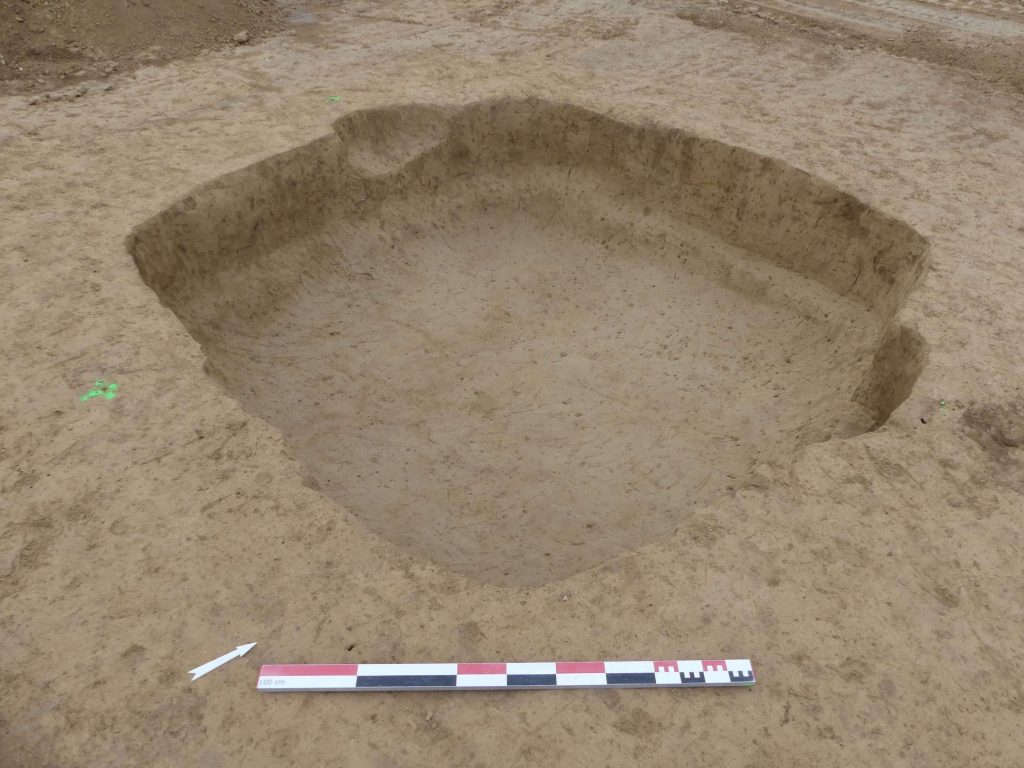 View of an excavated building from the Early Stone Age (480-280 BC) at the end of the excavation, Pfulgriesheim (Bas-Rhin). Photo: Fanny Bricka, Inrap