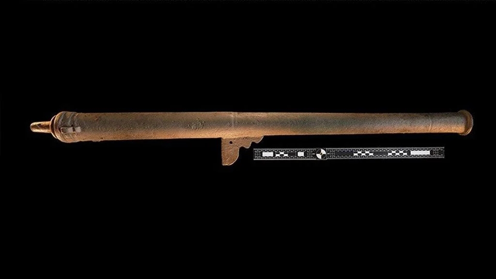 A bronze medieval-style wall or rampart gun, believed to have been part of the Francisco Vázquez de Coronado expedition found in southern Arizona. Image Credit: Deni J. Seymour