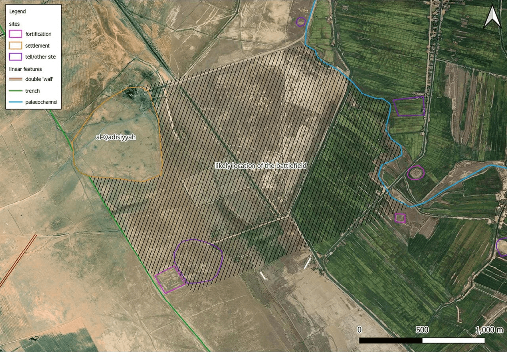 Probable location of the battle of al-Qadisiyyah. Credit: W.M Deadman / Bing imagery © 2024 Microsoft