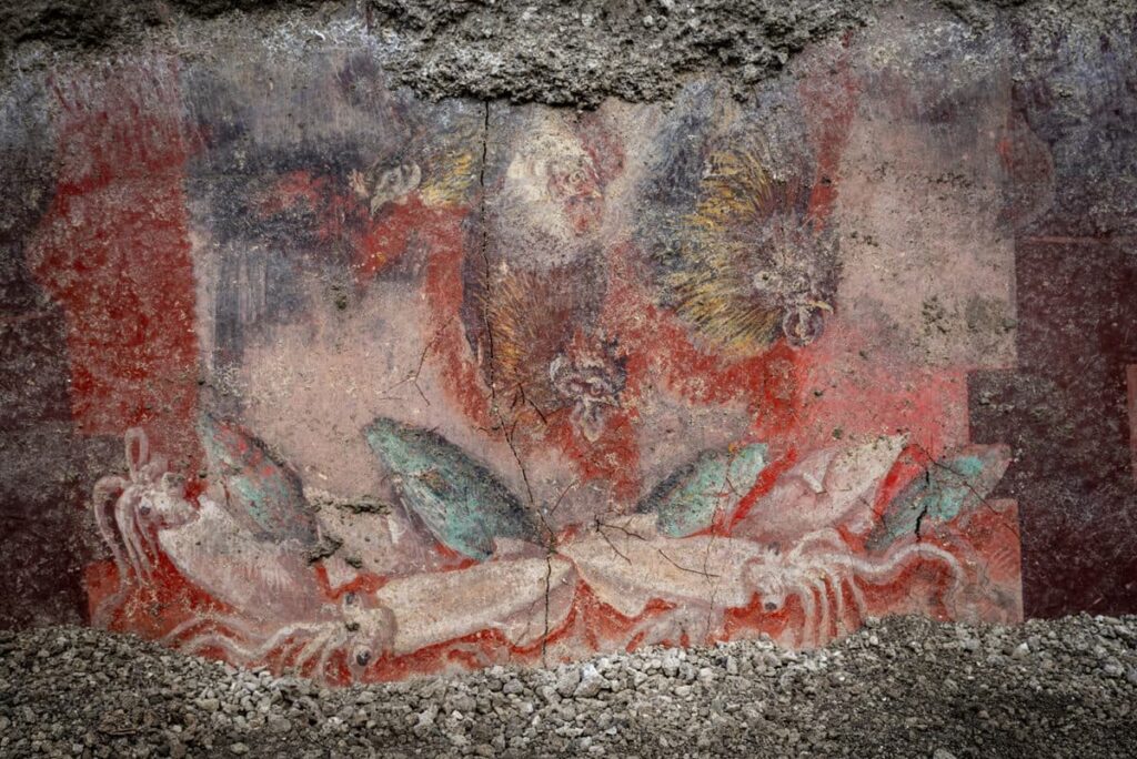 Detail of one of the frescoes discovered in Pompeii. Credit: Archaeological Park of Pompeii