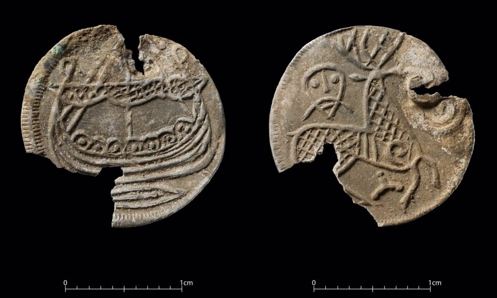 Hedeby coins are a rare discovery. Archaeologist Søren Diinhoff describes this coin as the most remarkable find from the women’s graves at Skumsnes. Credit: Adnan Icagic / University Museum of Bergen