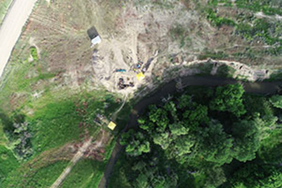 This is an aerial view of the LaPrele archaeological site near Douglas. Photo: Todd Surovell 