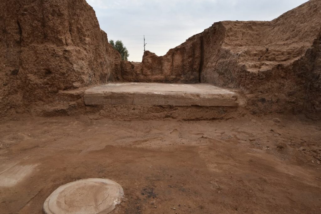 The dais uncovered by archaeologists at Nimrud. Credit: Penn Museum