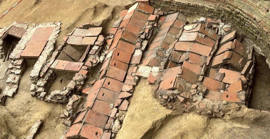 The graves of the Lombard Kings found with the mausoleum of king Aripert I. Credit: Università Cattolica del Sacro Cuore