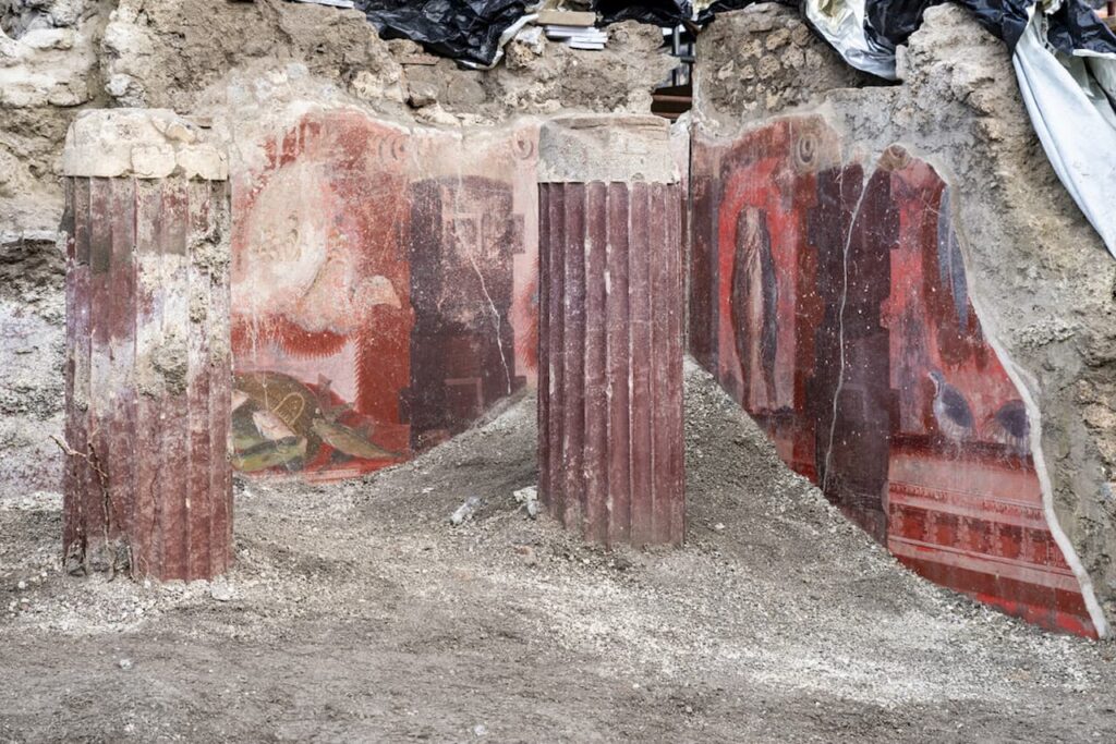 View of the frescoed colonnaded hall discovered in Pompeii. Credit: Archaeological Park of Pompeii