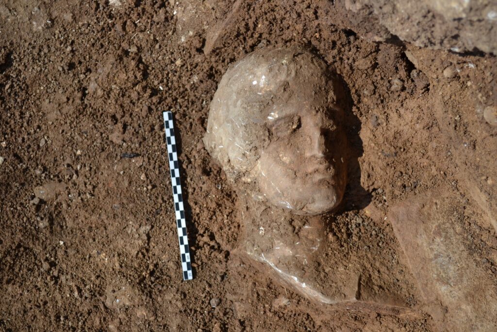 A marble funerary stele of a youthful male figure was uncovered. Photo: Greek Ministry of Culture