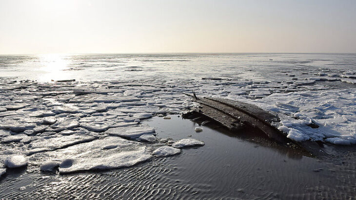 The wreck found at Japsand near Hallig Hooge. Photo: © ALSH