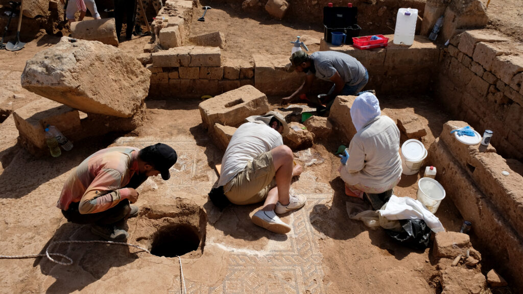 Exploration and conservation of the ruins of the 1st half of the 3rd century house at Ptolemais, June 2024. photo by Piotr Jaworski