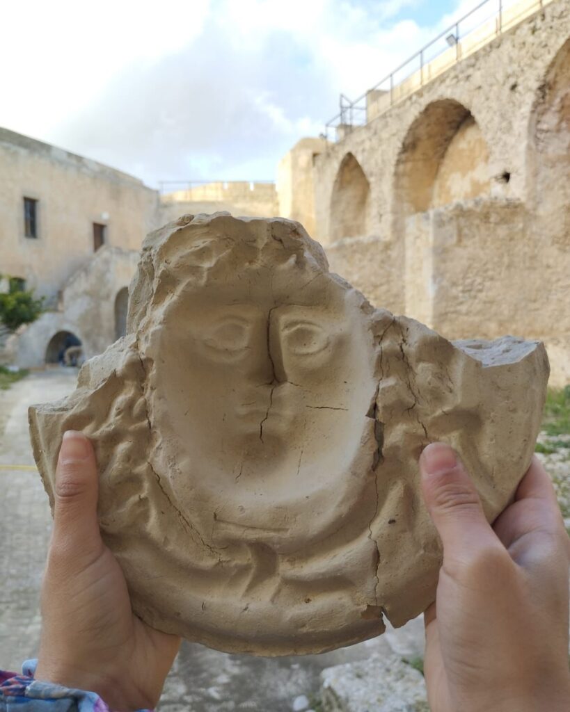 The mold from which Medusa masks were made in the 1st century BC in Sicily. Credit: Finziade Project / Parco Archeologico e Paesaggistico della Valle dei Templi