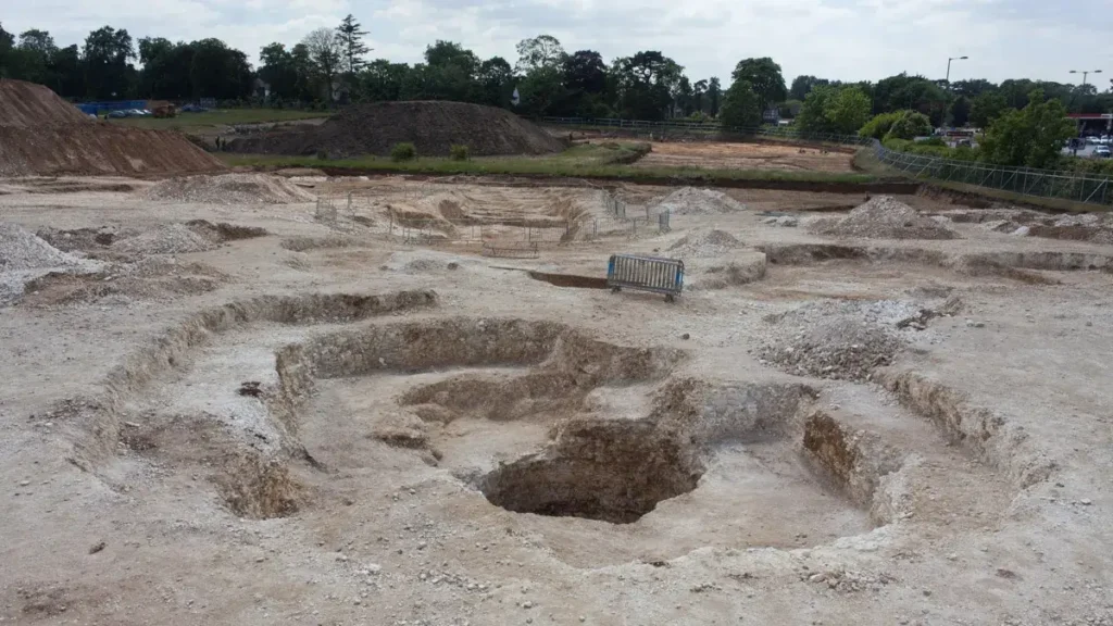 A view of excavations of the ritual shaft at the Nescot site in Surrey, England. Image credit: Pre-Construct Archaeology