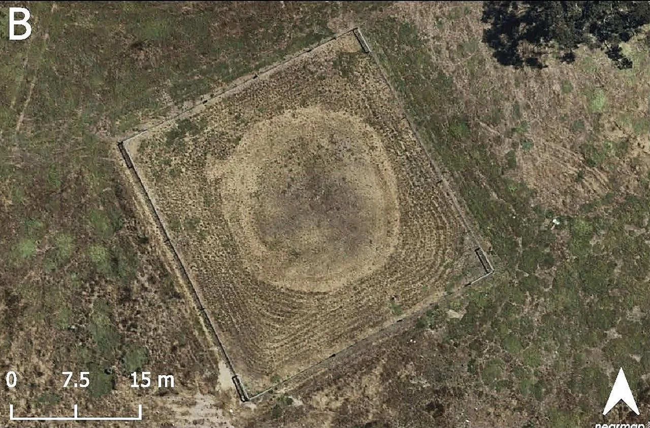 Aerial image of Sunbury Ring G. Credit: Caroline Spry et al., Australian Archaeology (2025)