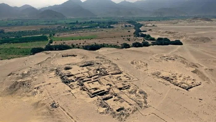 Researchers in Chupacigarro, Peru, have discovered an ancient pyramid structure from one of the oldest civilizations in the Americas. Credit: Zona Arqueológica Caral/Peruvian Ministry of Culture.