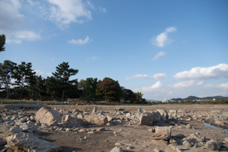 A photo of the excavation site of Gyeongju's Wolseong, a palace complex of the Silla Dynasty (57 B.C.-A.D. 935). Credit: Korea Heritage Service