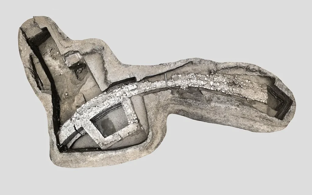 Visualisation of the excavations at the bridgehead fort in Stopfenreuth. Credit: H. Wraunek, Province of Lower Austria