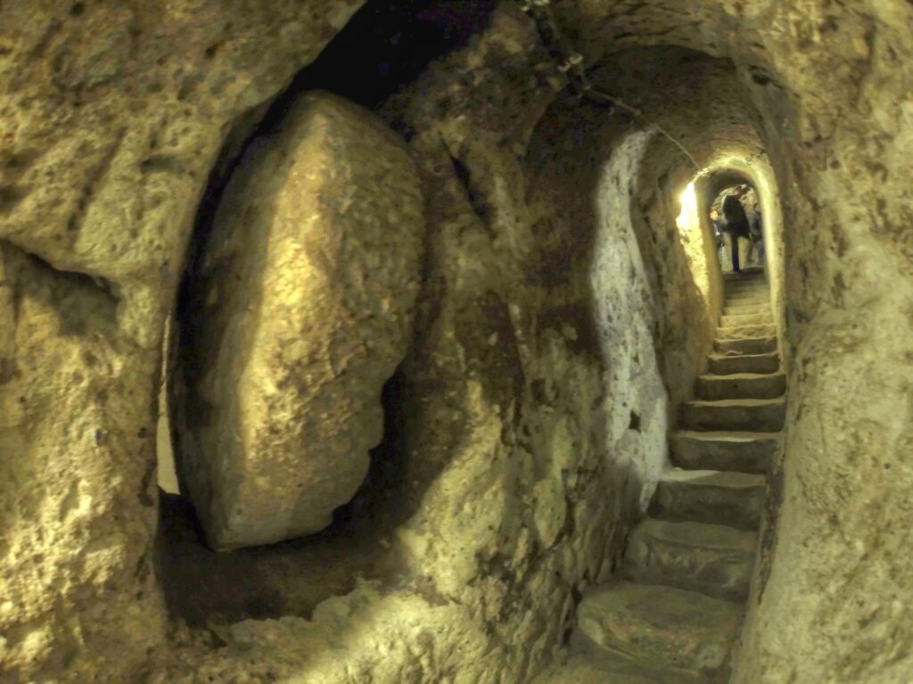 Derinkuyu Underground City in Cappadocia, Türkiye. Christians fled the enemies and hid in this underground cities. Credit: Public Domain