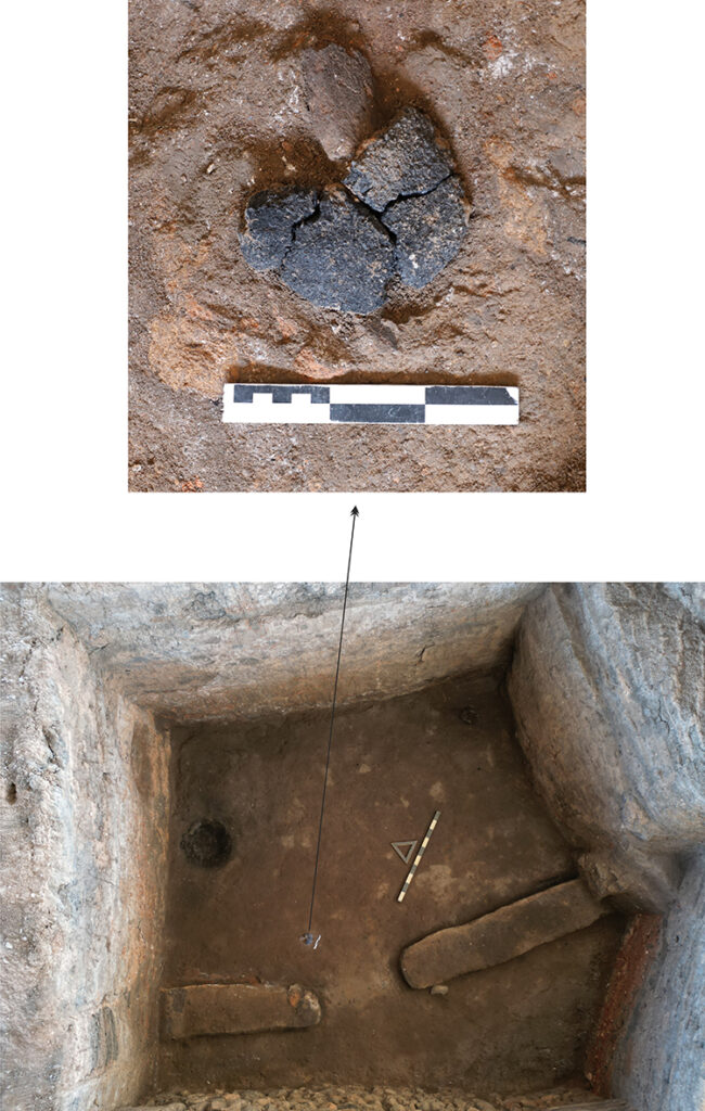 The image shows the in situ condition and findspot of the 5,000-year-old bread discovered at the Küllüoba excavation site. Credit: Küllüoba Excavation Directorate