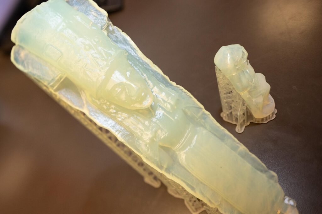Using a resin reproduction of a Bronze Age figurine, UC Assistant Professor Florence Gaignerot-Driessen will make clay molds to learn more about the ancient production process. Credit: Andrew Higley-UC