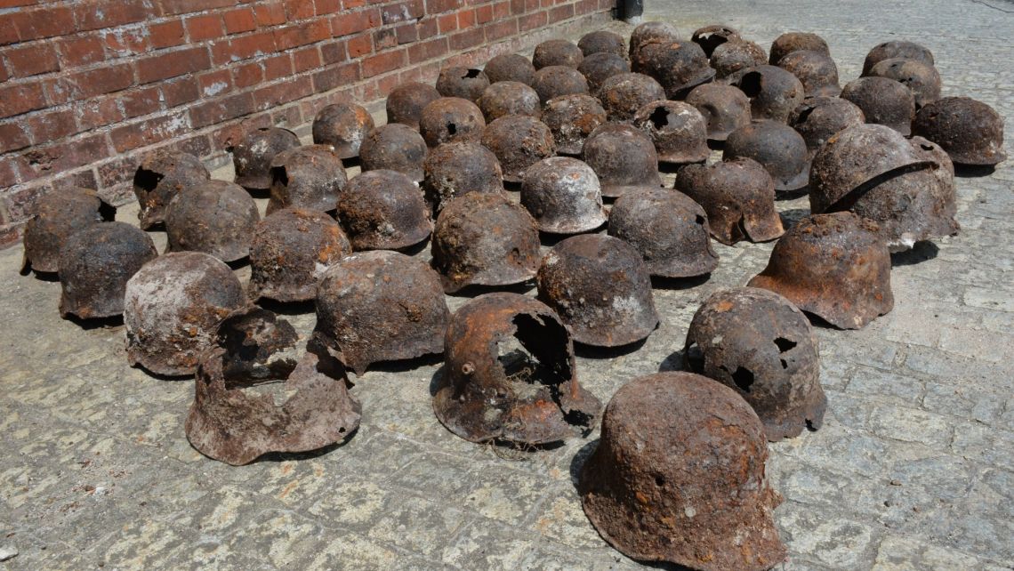 The helmets were discovered during renovation works on the same street. Credit: zwiadowcahistorii.pl, M. Grześkowiak, P. Duma