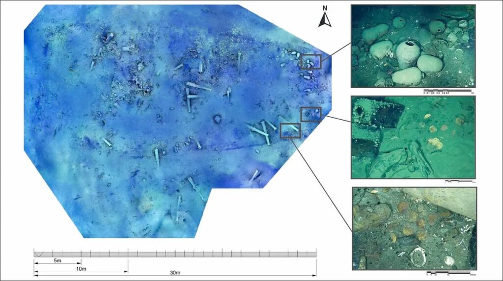 Coins scattered across the shipwreck site were investigated. Credit: ARC-DIMAR 2022 / Vargas Ariza et al.