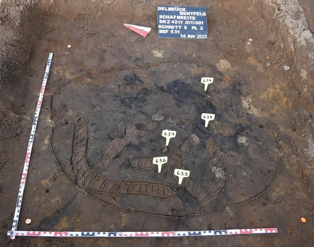 This eyelet fitting, recovered from the ancient cultural layer, belongs to a Roman military belt dating back to the 4th or 5th century. Credit: EggensteinExca / S. Knippschild