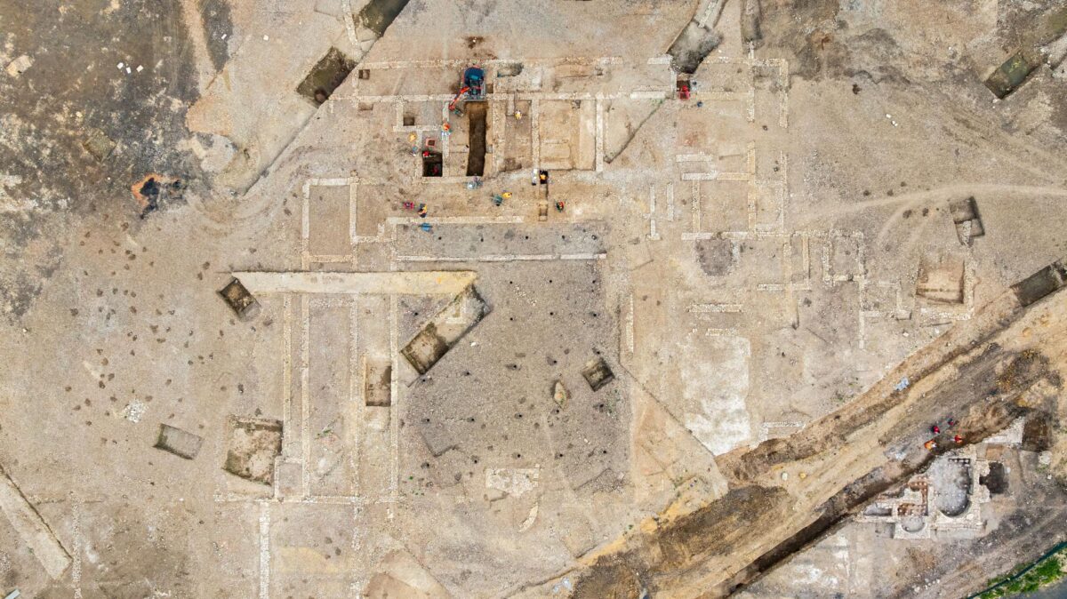 Panoramic view of the Roman villa uncovered at Sainte-Nitasse. Credit: Ch. Fouquin, Inrap
